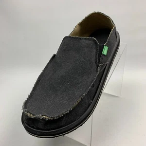 Sanuk Vagabond Sidewalk Surfer Charcoal Canvas Round Toe Slip On (2 Sizes) NEW - Picture 1 of 12