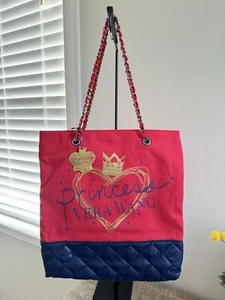 NWT Princess Vera Wang Logo Tote Bag Canvas Quilted Chains Shoulder Strap - Picture 1 of 5