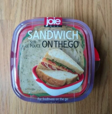 Joie Sandwich On The Go Container Box Red White Clear NEW NIP - Image 1 of 4