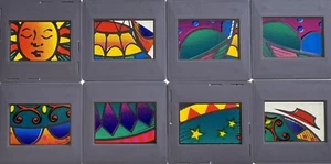 8 x 35mm Slides Colourful Funky Amateur Art Images - Picture 1 of 4