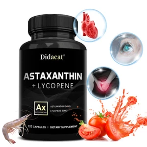 Astaxanthin & Lycopene- Supports Skin, Eye, Joint Heart Health, Enhance Immunity - Picture 1 of 10
