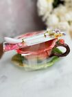 Tasse à thé à fleurs rouges et roses Garden Collect avec ensemble créatif soucoupe à feuilles et cuillère