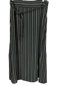 LOFT WOMENS BLACK & WHITE PIN STRIPPED MAXI SKIRT SIZE 8 - Picture 1 of 6