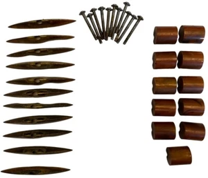Antique 1920s Art Deco Bakelite & Brass Drawer Pull Set Knobs Lot Of 11 Pc. Rare - Picture 1 of 6
