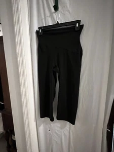 Spanx Black Capri Shapewear Leggings Womens Size Large High Rise - Picture 1 of 6