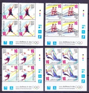 India 2012 MNH 4v, Corner Blk, Colour Guide, London Olympics, Sports - Picture 1 of 1