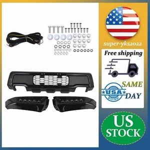 Black Steel Front Bumper For 2015-2017 Ford F150 F-150 Raptor Style W/LED Lights - Picture 1 of 20