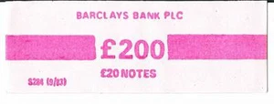 BANCO BARCLAYS - BANDA DE BILLETES £200 - BILLETES £20 - UNC - Imagen 1 de 1