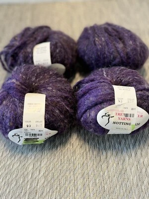 Lot of 4 Trendsetter Yarns NOTTINGHAM Color#93-Purple 50g/60yds Mohair Blend - Image 1 of 4