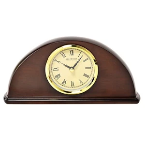 Dunkle Holz Halbmond Quarz Kaminuhr mit römischen Ziffern von Widdop W3414 - Bild 1 von 2