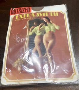 Panty Hose Extra Ancho Vintage Sin Marca, Beige, 100% Nylon, Nuevo Antiguo Stock - Imagen 1 de 9