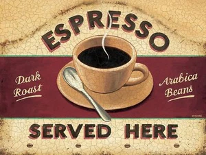 Espresso, Retro metal Sign/Plaque Wall vintage / Kitchen Gift / Coffee A4 A5 A6 - Picture 1 of 1