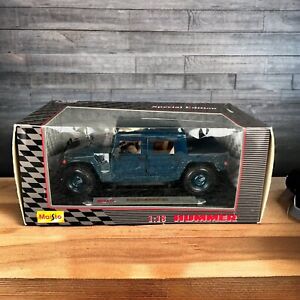VTG 1998 Maisto Special Edition Hummer Hard Top Blue 1:18 Scale Diecast 46629