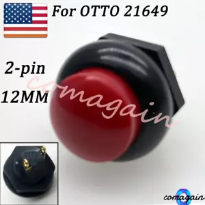 Red Waterproof Reset Button Switch 2-Pins 12MM Normally Open For OTTO 21649 - Picture 1 of 2