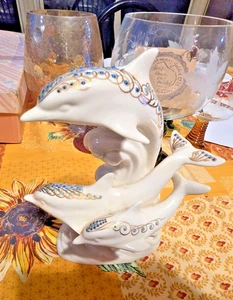 Lenox China Jewels Collection "Dolphins Of Splender" Limited Edition Figur 9" - Bild 1 von 12