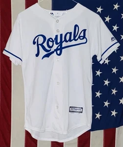 Kansas City Royals Whit Merrifield Majestic Cool Base Jersey Youth Medium NWOT - Picture 1 of 2