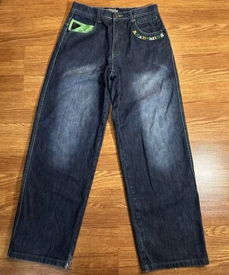 Akademiks Power Jeanus 90s Baggy Hip Hop Denim Jeans Size 16 - 30X29 Embroidered - Image 1 of 4