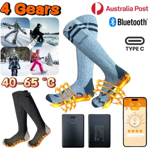 Electric Heated Sock Thermal Winter Foot Warm Rechargable App Control Skiing AU - Picture 1 of 16