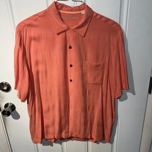 Caribbean Button Up Hawaiian Shirt Men's Size XL Redish Pink Beach NICE - Picture 1 of 16