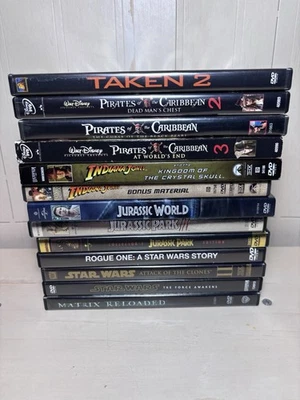 Lot of 13 Action DVDs Jurassic Park, Star Wars, Pirates Of The Caribbean, Taken — 第 1/4 张图片