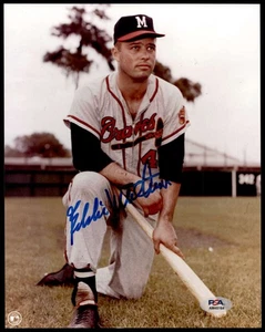 Eddie Mathews 8 x 10 Photo Signed Auto PSA/DNA Authenticated Braves  ID:452295 - Picture 1 of 4