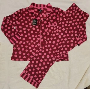 Pijama elástico súper suave Kohls Simply Vera rojo rosa manchas y rayas XXL NUEVO CON ETIQUETAS - Imagen 1 de 9