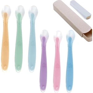 Babylöffel Set, Silikon, BPA-frei, 6 Farben, spülmaschinenfest, Kleinkinder - Bild 1 von 8