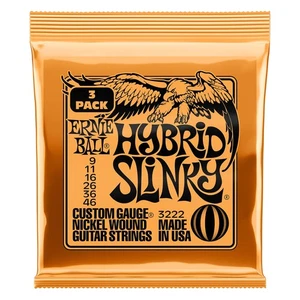 ERNIE BALL 3222 Electric Guitar Strings (09-46) HYBRID SLINKY 3Set Pack - Picture 1 of 2