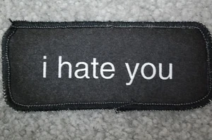 "I HATE YOU" Funny Biker Rock Patch (SP1004) - Picture 1 of 1