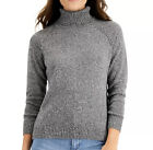 Karen Scott Petite Marled Turtleneck Sweater GRAY WHITE Size PP