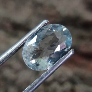 Natural Faceted Blue Aquamarine Piece In Oval Shape 1.65 Carats 10x7x4 MM - Picture 1 of 6