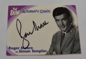 TARJETAS INC THE SAINT TARJETAS AUTÓGRAFAS ROGER MOORE AS SIMON TEMPLAR SA1 2003 - Imagen 1 de 3
