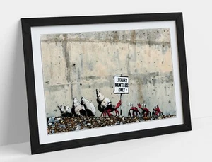 BANKSY, LUXURY RENTALS ONLY CRAB -FRAMED WALL ART PICTURE PRINT- SPRAYCATION - Picture 1 of 10