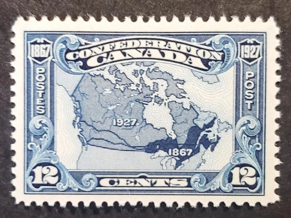 Stamps Canada Mint: #145 12c dk. blue Map VF MH - Image 1 of 1