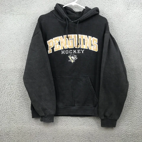 NHL Sweater Adult Medium Black Pittsburgh Penguins Pullover Hoodie 31175 Cover