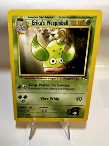 Tarjeta Pokémon Erika's Weepinbell EN 1999 De colección 49/132 Ligeramente Jugada Gimnasio Héroes - Imagen 1 de 2