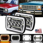 Pair 7x6 LED Headlight DRL Hi/Lo Beam DRL For Chevy C10 Pickup truck 1980-1986 Ford EconoLine