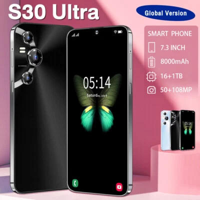 S30 Ultra Smartphone Android 13 Unlocked 16+1TB 7.3'' 50+108MP 8000mAh Dual SIM - Image 1 of 4