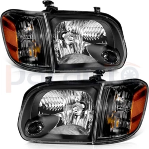 Headlight For 2005-06 Toyota Tundra 2007 Sequoia 4.0L 4.7L Black Housing w/Amber - Picture 1 of 7