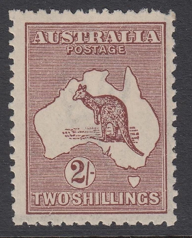AUSTRALIA Kangaroo 2/-Deep Maroon 3rd Wmk MUH ... Cat. BW 38B  $1250 Cover