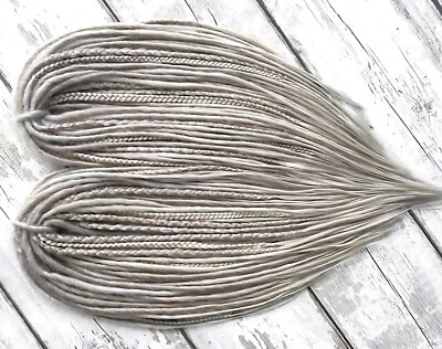 Extensión Dreadlock Sintético Gris Blanco, SE & DE Faux Locs, Hecho a Mano Boho Dread Foto 1 de 4