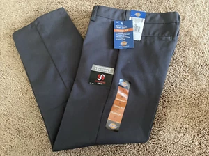 NWT-Dickies Youth Size 12 Classic Fit Gray Pants-Adj.Waist-Reinforced Knee - Picture 1 of 6