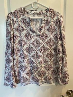 Kim Rogers Mujer’s Top Manga Larga, Talla L/XL, Lindo Boho y Detalle Encaje Foto 1 de 4