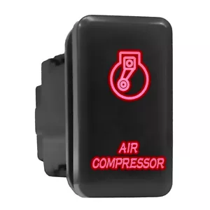 AIR COMPRESSOR - Red Backlit Push In Switch 1.54"x 0.83" (Fit: Toyota) - Picture 1 of 6
