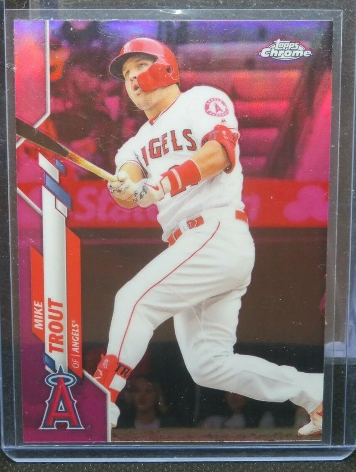#220 2020 Topps Chrome Mike Trout PINK Refractor 1 - Image 1 of 1