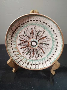 Studio Art 7" Glazed Pottery Unique Design Marked On The Back - Picture 1 of 10