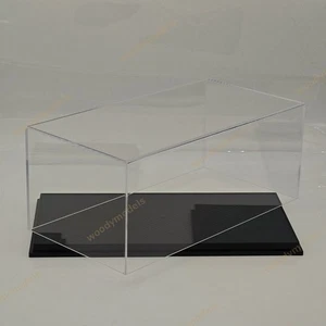 1:18 Acrylic Case Model Toys Display Box Transparent Dustproof Carbon Fiber Base - Picture 1 of 10