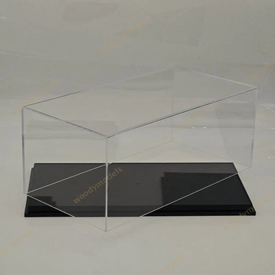 1:18 Acrylic Case Model Toys Display Box Transparent Dustproof Carbon Fiber Base - Image 1 of 4