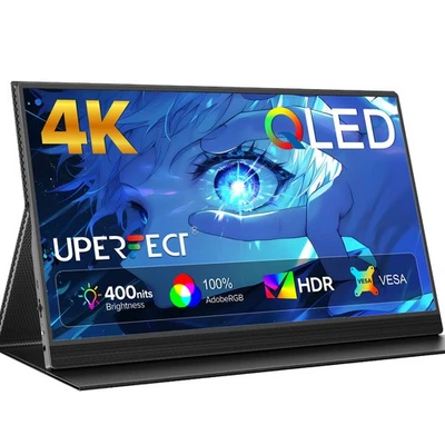 UPERFECT Portable Monitor 4K 15.6" QLED 3840x2160 IPS Screen Gaming Monitor - Image 1 of 4