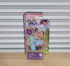 Polly Pocket Metal, Blue Clear Airplane mini doll pink Pet dog Free Shipping - Picture 1 of 2